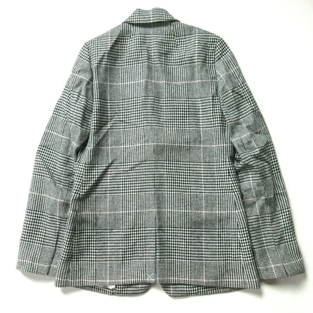 NWT J.Crew Boyfriend Blazer in Black White Plaid Italian Wool Jacket 2 $248